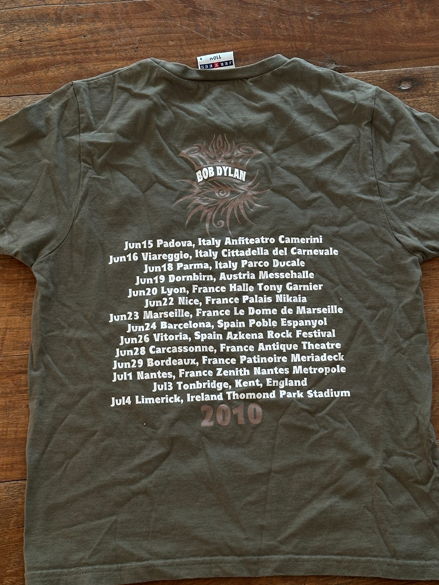 Bob Dylan 2010 Tour Baby T (S)