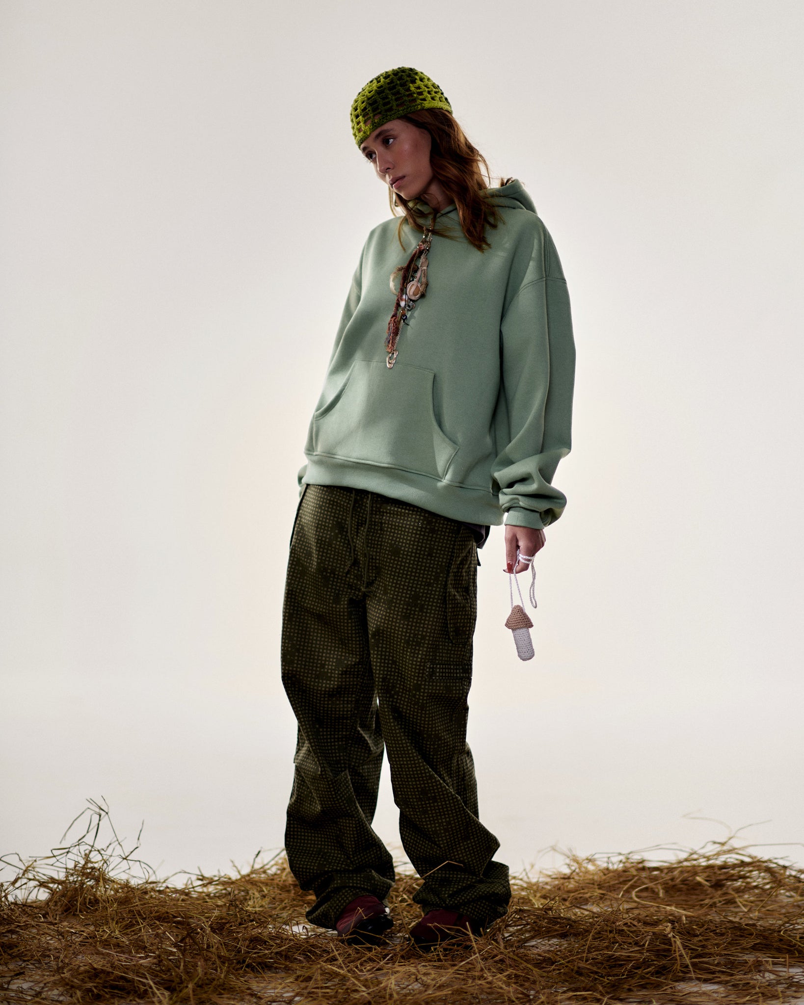 Moss Boxy Hoodie