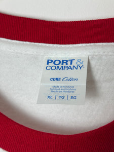 White and Red Ringer T (XL)