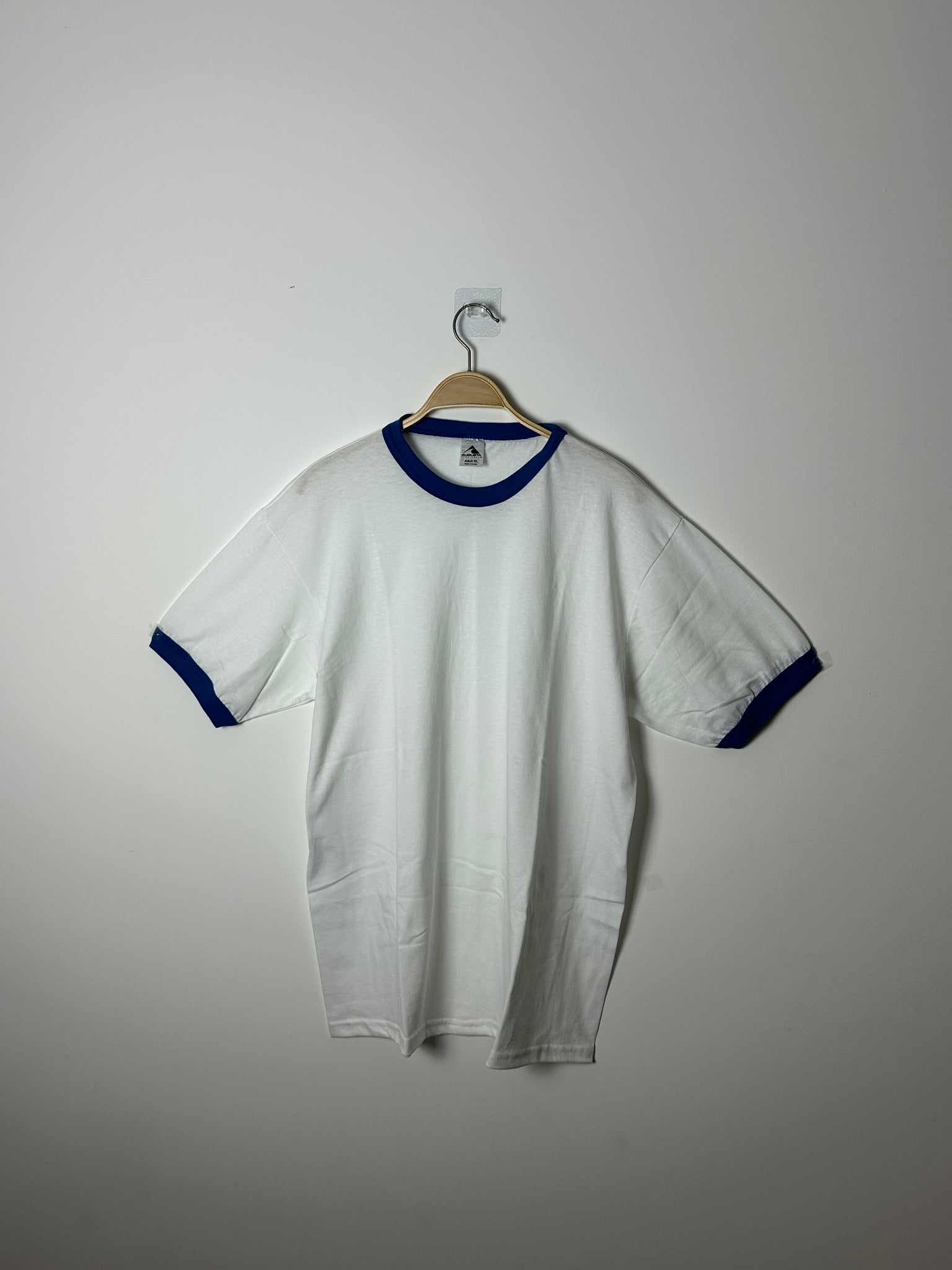 White and Blue Ringer T (XL)